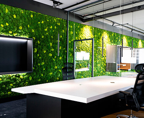 Greenhill Mooswand Andreas Schmid Lab, Augsburg und sowie Messestand transport logistic 2019