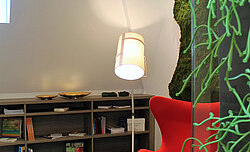 Corporate design image realised as Greenwood forest moss custom shape, Connect Sense, Witten