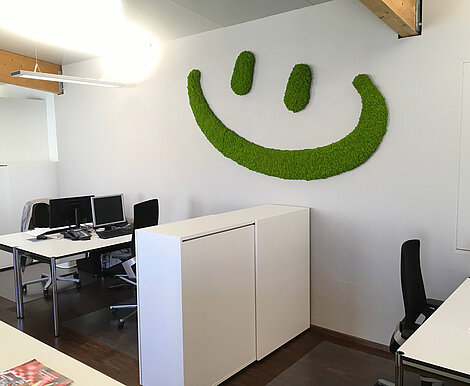Smiley Wanddekoration Moosbild Freund Evergreen Moos Premium, Wohlfühlbüro