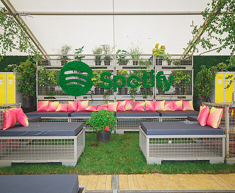 Mooslogo aus Greenhill Premium, Spotify Branding, Splash Festival Event